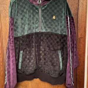 Teddy Fresh Green and Purple Velvet Jacket